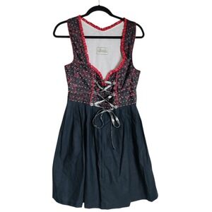 Vintage LANDHAUS Tyrol Lukas  Oktoberfest Black Red Women  Sz EU 36 US S